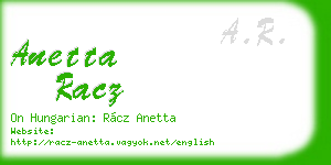 anetta racz business card