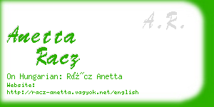 anetta racz business card